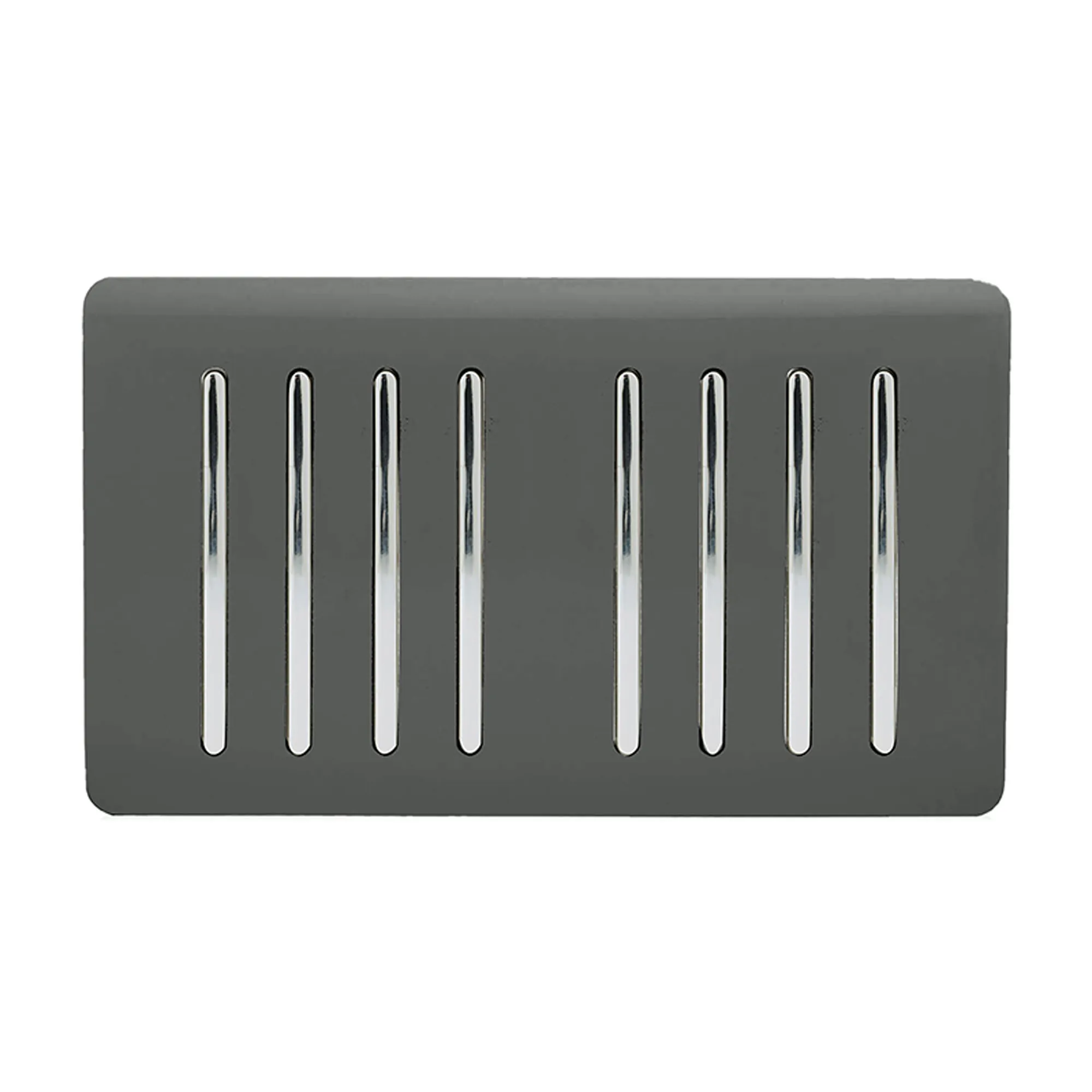 ART-SS88CH  8 Gang 2 Way 10 Amp Rocker Twin Plate Charcoal